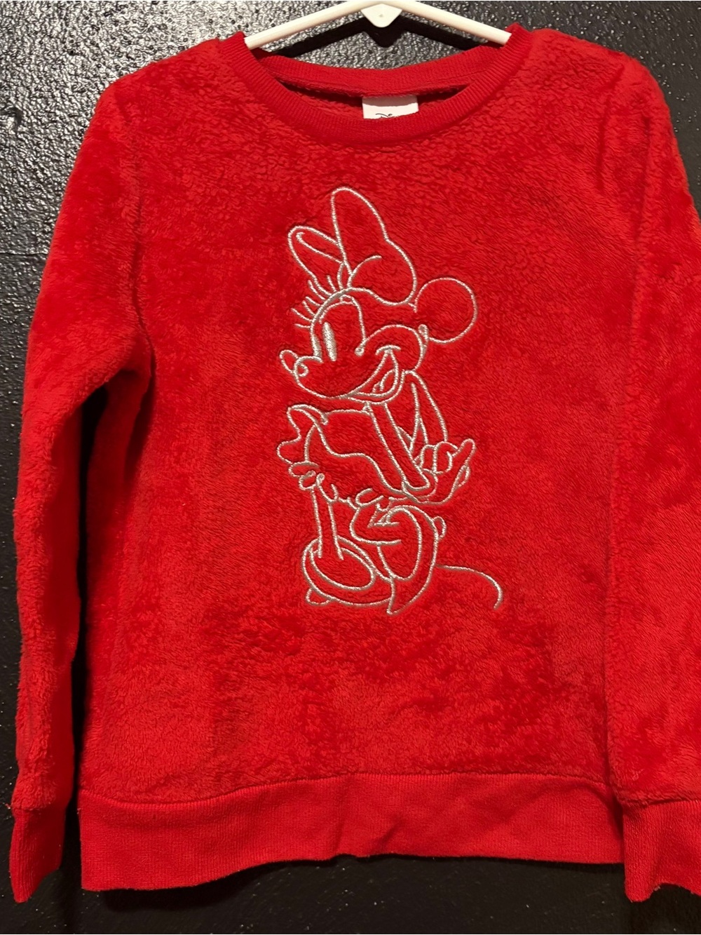 Disney Red Plush Minnie Mouse Crewneck Sweater Size 6